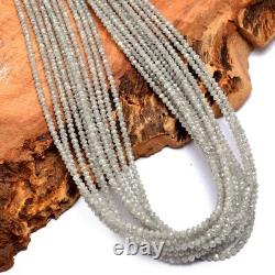 Natural AAA Grey Diamond Micro Faceted Rondelle 1.60mm-2.60mm Beads 7.5 Strand