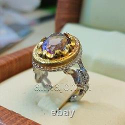 Natural Amethyst Stone Ring 925 Silver Certified Stone