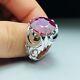 Natural Big Red Ruby Stone For Antique Design Jaali Frame Ruby Ring Silver 925