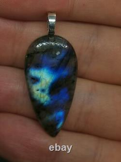 Natural Blue Labradorite Gemstone Pendant Gift Luck Protection Chakra