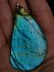 Natural Blue Labradorite Gemstone Pendant Lucky Gift Chakra Protection