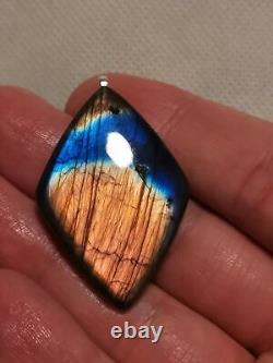 Natural Blue Labradorite Gemstone Pendant Lucky Gift Chakra Protection