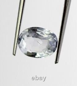 Natural CERTIFIED Gray Sapphire Loose Gemstone 1.89 Ct Unheated Oval Faceted Cut