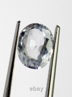 Natural CERTIFIED Gray Sapphire Loose Gemstone 1.89 Ct Unheated Oval Faceted Cut