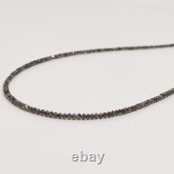 Natural Diamond Faceted Grey diamond beads strand, Rondelle