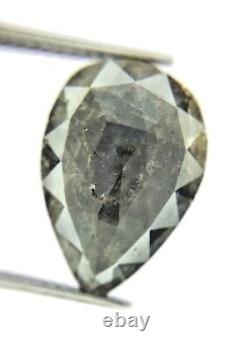 Natural Diamond Gray Pear Rose Cut I1 5.23tcw 15.4 X 10.8 X 4.0 Mm For Gift