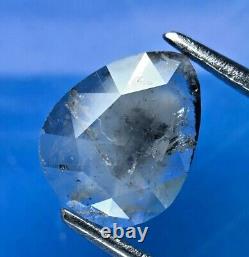 Natural Diamond Real Diamond Silver Gray Sparkling 0.99ct Pear Rose Cut For Gift