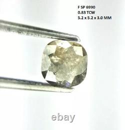 Natural Diamond Rustic Diamond 0.83ct Yellow Gray Oval Full Cut For Mother Gift