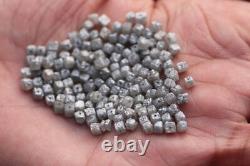 Natural Drilled Cube Grey Loose Uncut Diamonds Loose Grey Box Shape Diamonds