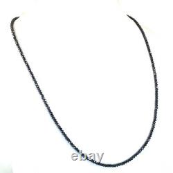 Natural Earth Mined Certified 3mm Unisex Black Diamond 18 inches Necklace-VIDEO