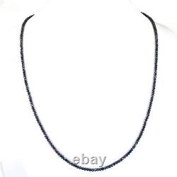 Natural Earth Mined Certified 3mm Unisex Black Diamond 18 inches Necklace-VIDEO