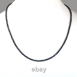 Natural Earth Mined Certified 3mm Unisex Black Diamond 18 inches Necklace-VIDEO