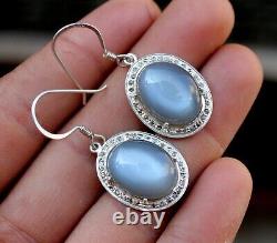 Natural Gray Color gemstone moonstone Earring Vintage Stud Jewelry Gift For Her