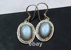 Natural Gray Color gemstone moonstone Earring Vintage Stud Jewelry Gift For Her