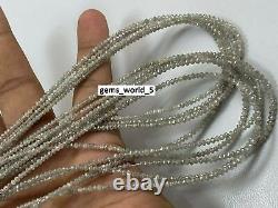 Natural Grey Diamond Beads Faceted Rondelle Shape Beads Gemstone 8 Inch 1.80-3mm