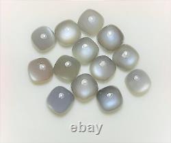 Natural Grey Moonstone Cushion Cabochon 6mm To 15mm Loose Gemstone