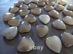 Natural Grey Moonstone Heart Shape Cabochon Loose Gemstone A Quality Moonstone
