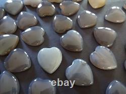 Natural Grey Moonstone Heart Shape Cabochon Loose Gemstone A Quality Moonstone