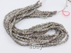 Natural Grey White Diamond Uncut Beads Loose Uncut Raw Diamond Beads For Jewelry