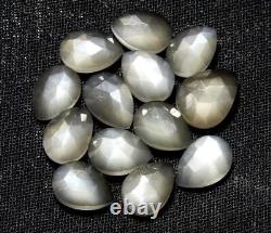 Natural Grey moonstone pear rose cut 7x10mm To 12x16mm Loose Gemstone AAA