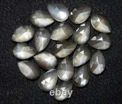 Natural Grey moonstone pear rose cut 7x10mm To 12x16mm Loose Gemstone AAA