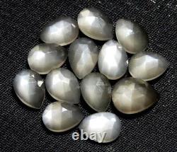 Natural Grey moonstone pear rose cut 7x10mm To 12x16mm Loose Gemstone AAA