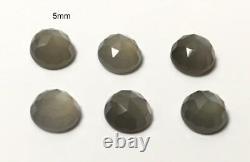 Natural Grey moonstone round rose cut 5mm To 7mm Loose Gemstone AAA quality