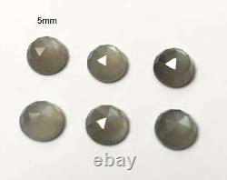 Natural Grey moonstone round rose cut 5mm To 7mm Loose Gemstone AAA quality