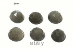 Natural Grey moonstone round rose cut 8mm To 11mm Loose Gemstone AAA quality
