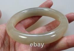 Natural Hetian Grey Pink Nephrite Jade Bangle Bracelet Chinese Certificate
