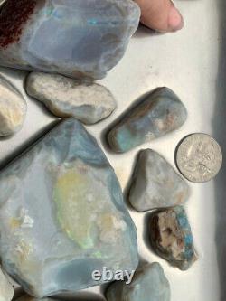 Natural Lambina Potch and Colour Grey Base Rough Opal 10ozs Large stones (3489)