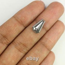 Natural Loose Coffin Grey Color Diamond 2.62 CT 12.15 MM Coffin Rose Cut KDL981