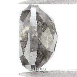 Natural Loose Cushion Black Grey Color Diamond 1.08 CT 5.80 MM Rose Cut L1291