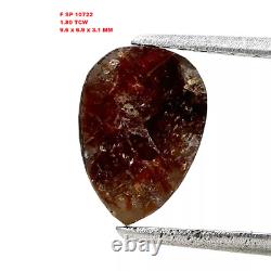 Natural Loose Diamond 1.80tcw Pear Gray Brown Mix color Rose Cut For Pendent