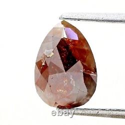 Natural Loose Diamond 1.80tcw Pear Gray Brown Mix color Rose Cut For Pendent