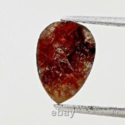 Natural Loose Diamond 1.80tcw Pear Gray Brown Mix color Rose Cut For Pendent