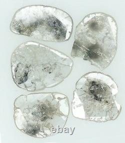 Natural Loose Diamond Grey Color Slice I2 Clarity 5 Pcs 1.42 Ct KR997