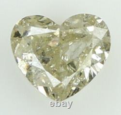 Natural Loose Diamond Heart Yellow Grey Color I1 Clarity 4.80 MM 0.50 Ct L7528