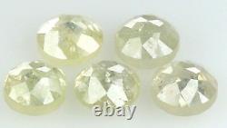 Natural Loose Diamond Yellow Grey Round Rose Cut I3 Clarity 5 Pcs 1.11 Ct KR1032