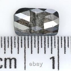 Natural Loose Emerald Diamond Black Grey Color 0.66 CT 6.95 MM Rose Cut KR2430