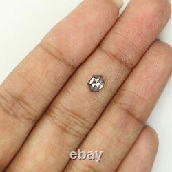Natural Loose Hexagon Grey Color Diamond 0.62 CT 5.80 Hexagon Rose Cut N1533