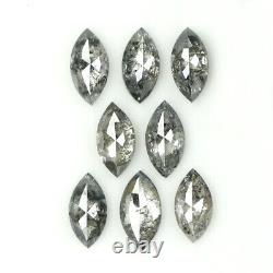 Natural Loose Marquise Salt And Pepper Diamond 0.69 CT 4.10 MM Rose Cut KDN1600