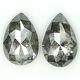 Natural Loose Pear Black Grey Color Diamond 0.68 Ct 5.80 Mm Pear Rose Cut L1087