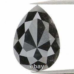 Natural Loose Pear Black Grey Color Diamond 3.38 CT 12.25 MM Pear Rose Cut L1161
