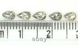 Natural Loose Pear Black Grey Diamond Color 1.01 CT 4.35 MM Pear Rose Cut L1268