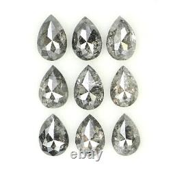 Natural Loose Pear Diamond Black Grey Color 1.13 CT 3.60 MM Rose Cut KDL1284