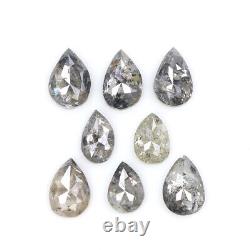 Natural Loose Pear Diamond Black Grey Color 1.23 CT 3.83 MM Rose Cut N1894