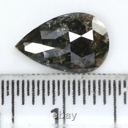 Natural Loose Pear Shape Salt And Pepper Diamond 1.18 CT 9.30 MM Rose Cut L1762