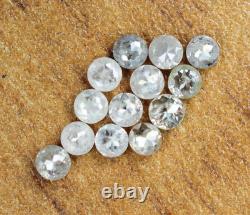 Natural Loose Rose Cut Diamond White- Grey Color 1.00 CT 2.40 MM rose Cut