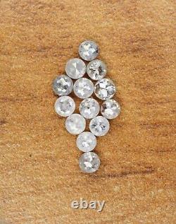 Natural Loose Rose Cut Diamond White- Grey Color 1.00 CT 2.40 MM rose Cut